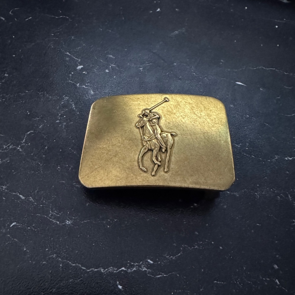 Polo by Ralph Lauren Brass Polo Player Belt Buckle